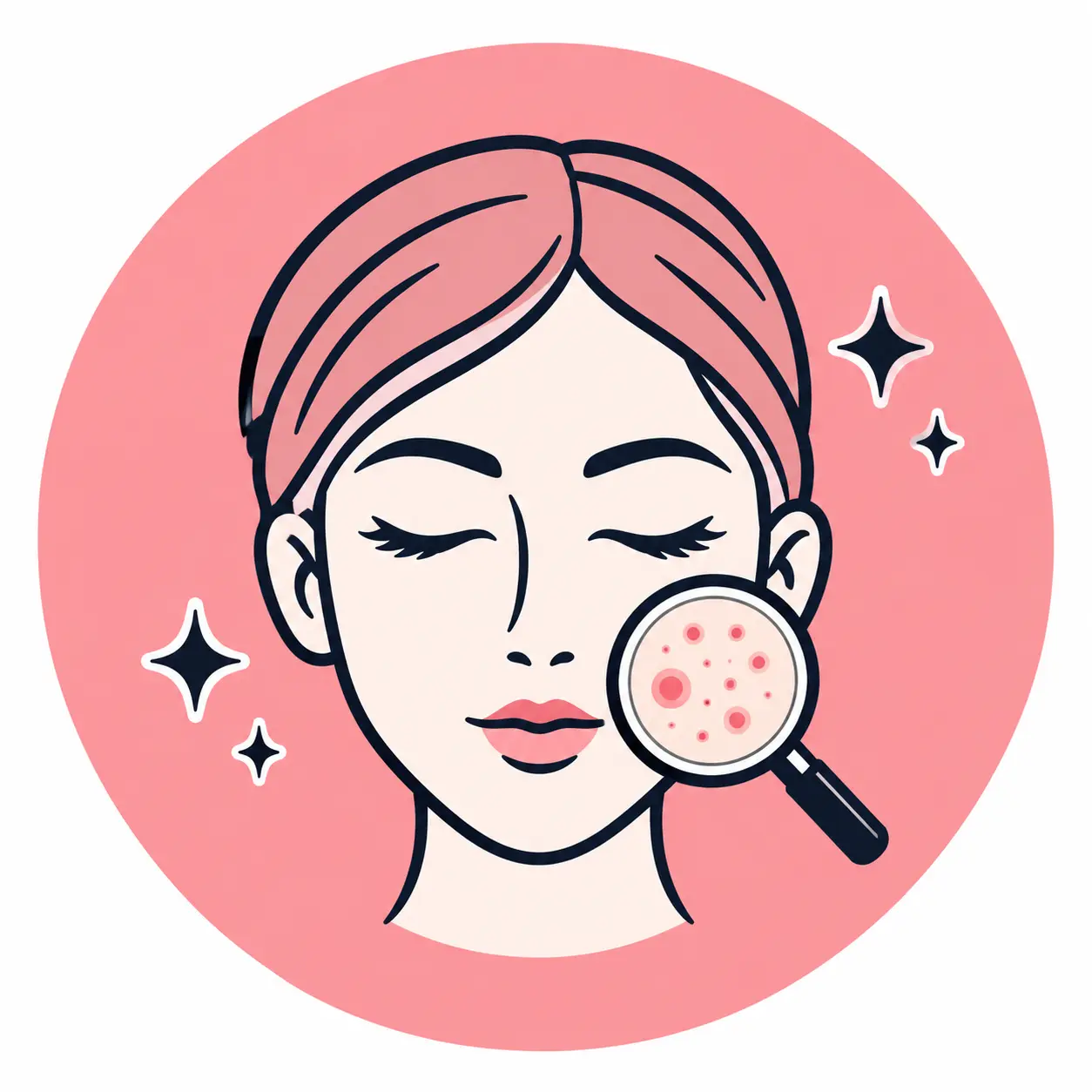Skincare Magnifier Face Icon